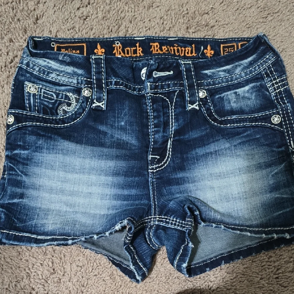 Rock Revival Distressed Blue Jean Shorts - Picture 2 of 4